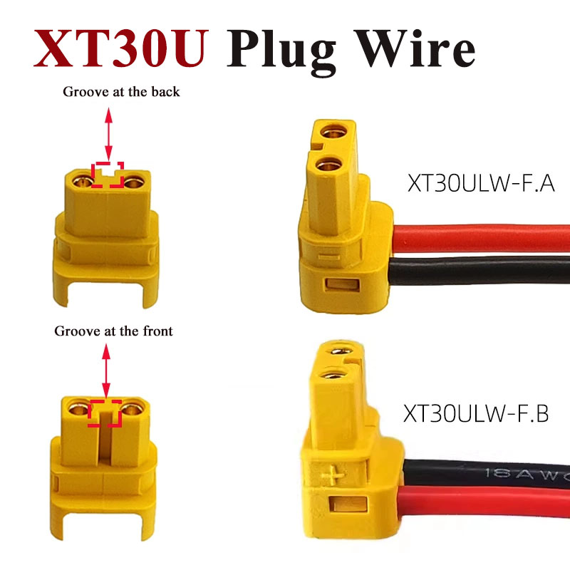 Drone Battery Connector - エルボー XT30U バナナプラグライン XT30ULW-F 電源コネクタワイヤー 左/右出口