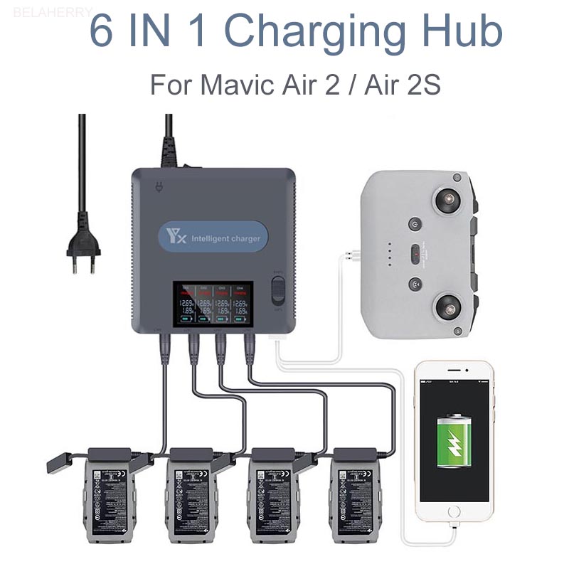 Drone Battery Balance Charger - 6で1デジタルディスプレイ · バッテリ · チャージャdji mavic空気2