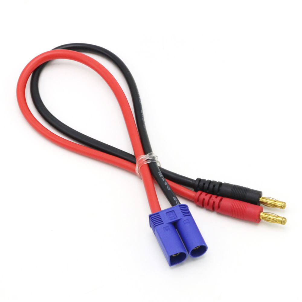 Drone Battery Connector - 30個入り EC5コネクタ - 4mm金メッキバナナプラグ充電ケーブル、12AWG 300mmシリコンワイヤー付き、RCドローンLipoバッテリー充電用