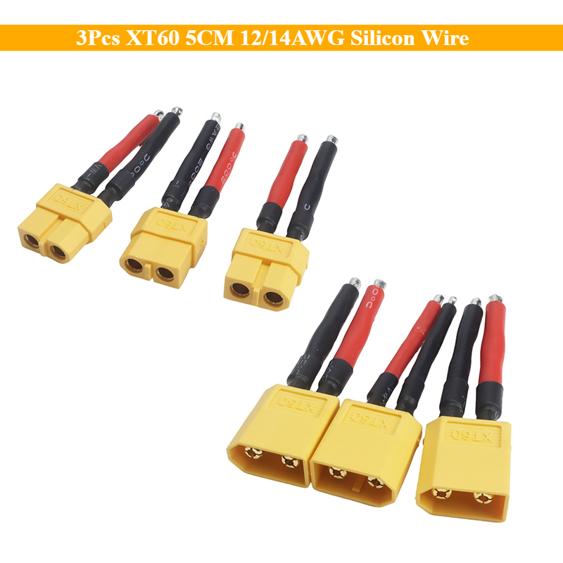 Drone Battery Connector - 3 個 XT60 5 センチメートル 12/14AWG