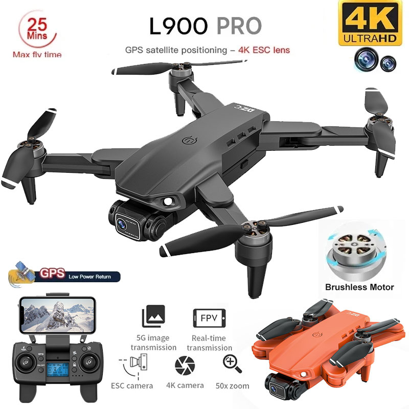 Drone Battery Case - 折りたたみ式ブラシレスドローンl900プロ,GPS, 4k,HD,デュアルカメラ,5g,wifi,rc,距離1.2km,ドローン