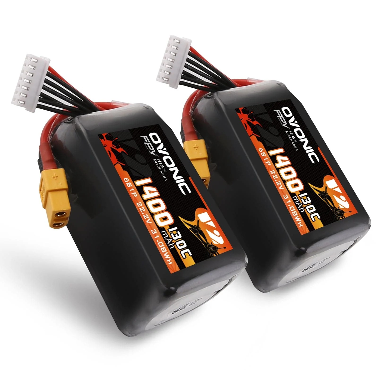 Drone Battery Bag - Ovonic 6S LiPoバッテリー 22.2V 1400mAh 130C、XT60プラグ