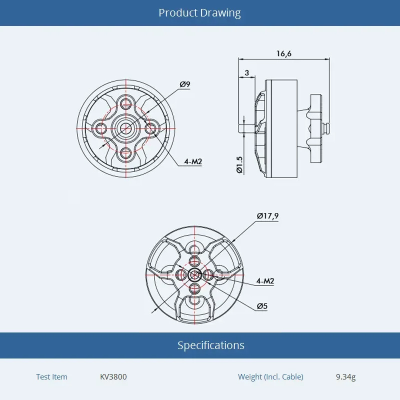 Tモーター F1404 1404 2900 3800 460 - Drone Battery 4S のレビューと価格