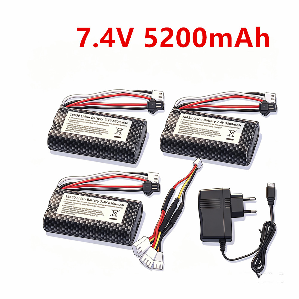 7.4V 5200mAh リチウムイオンバッテリー 1865 - Drone Battery Li-Ion のレビューと価格