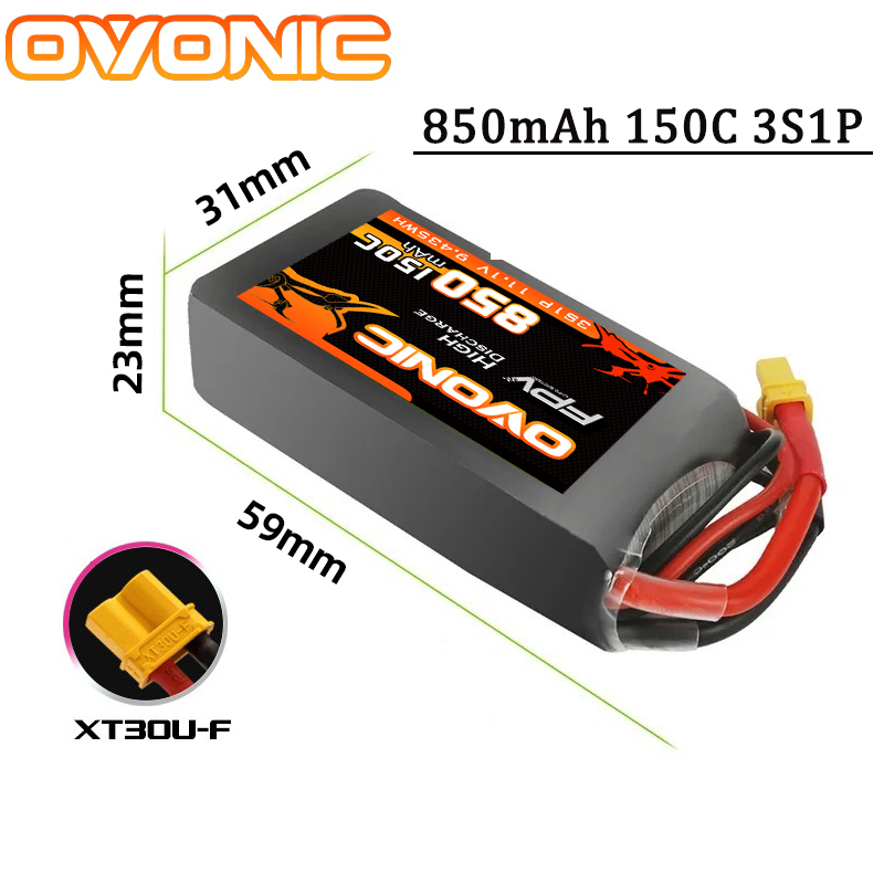 OVONIC 150C 850mAh リポバッテリー 3S  - Drone Battery 3S のレビューと価格
