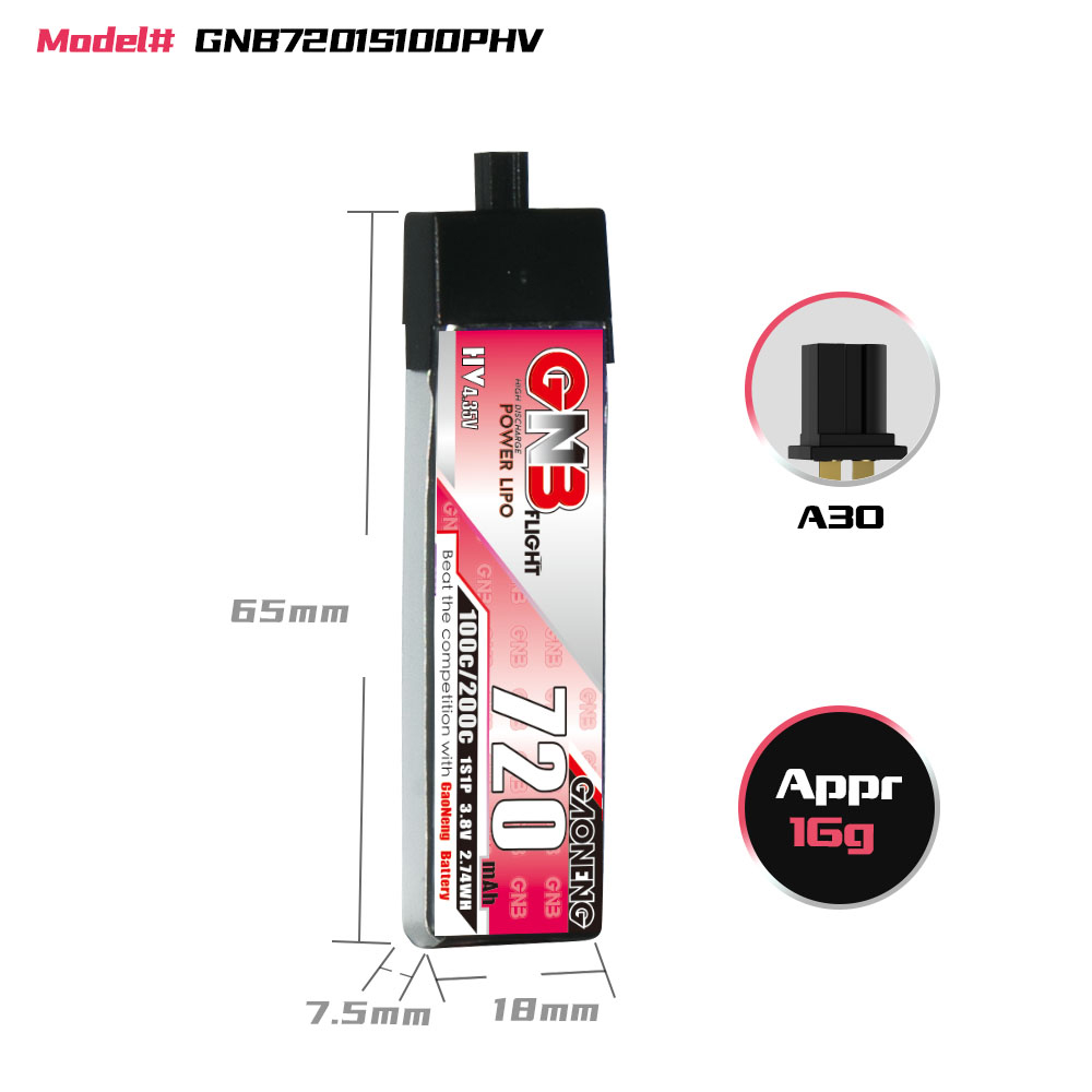 GAONENG GNB 1S 3.8V 720mAh 100 - Drone Battery Li-Ion のレビューと価格