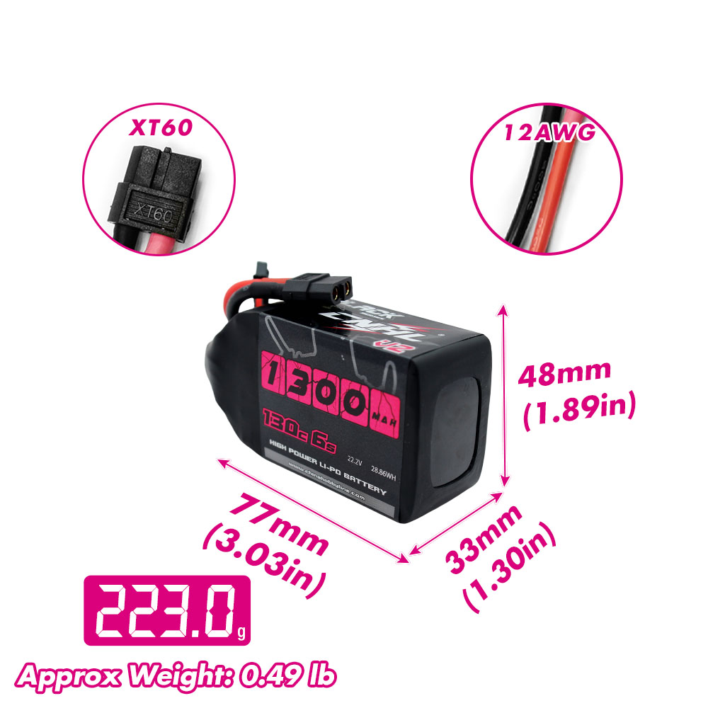 2 個 CNHL 6S 22.2V リポバッテリー 1300 - Drone Battery Plate のレビューと価格