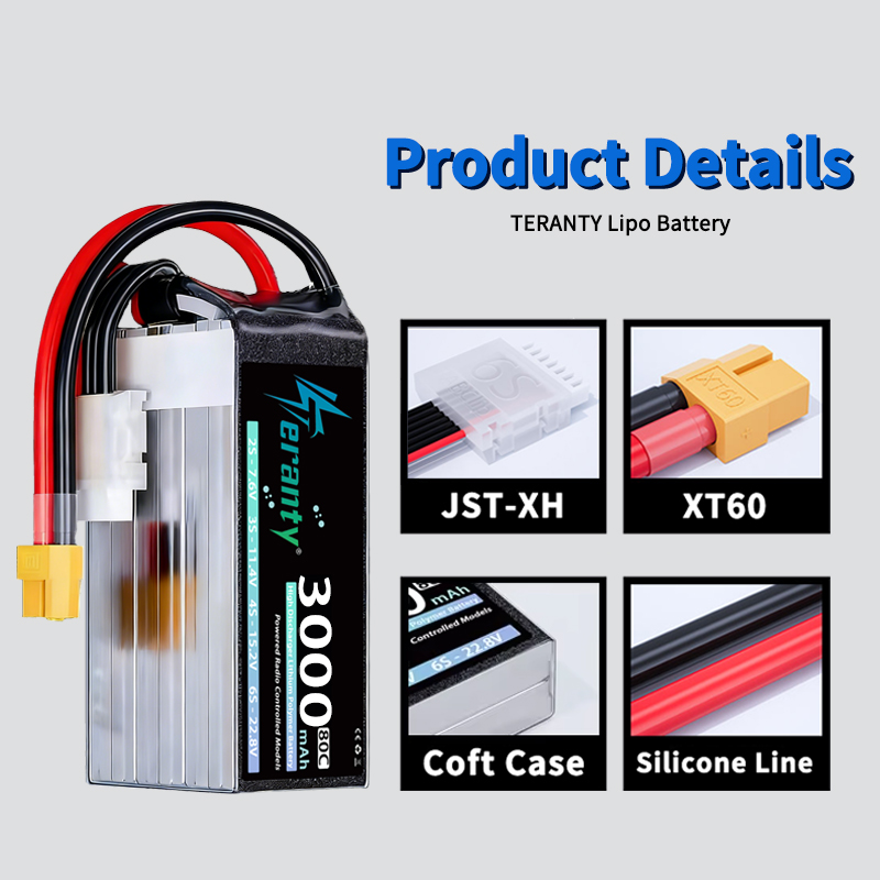 TERANTY 6S 22.8V 3000mAh 80C/1 - Drone Battery 6S のレビューと価格