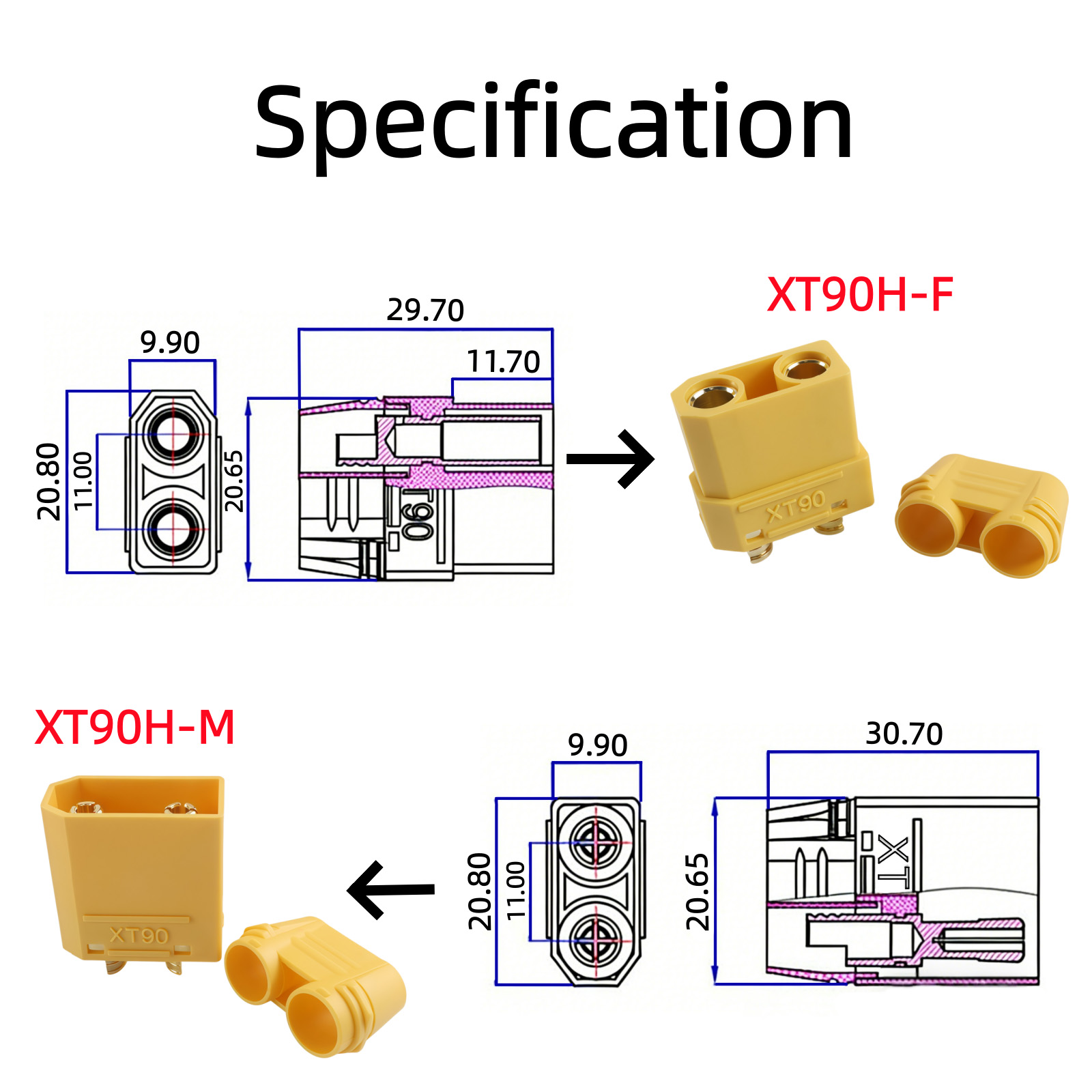 XT90 オスメスコネクタプラグ溶接端子プラグ RC リポバ - Drone Battery Connector のレビューと価格