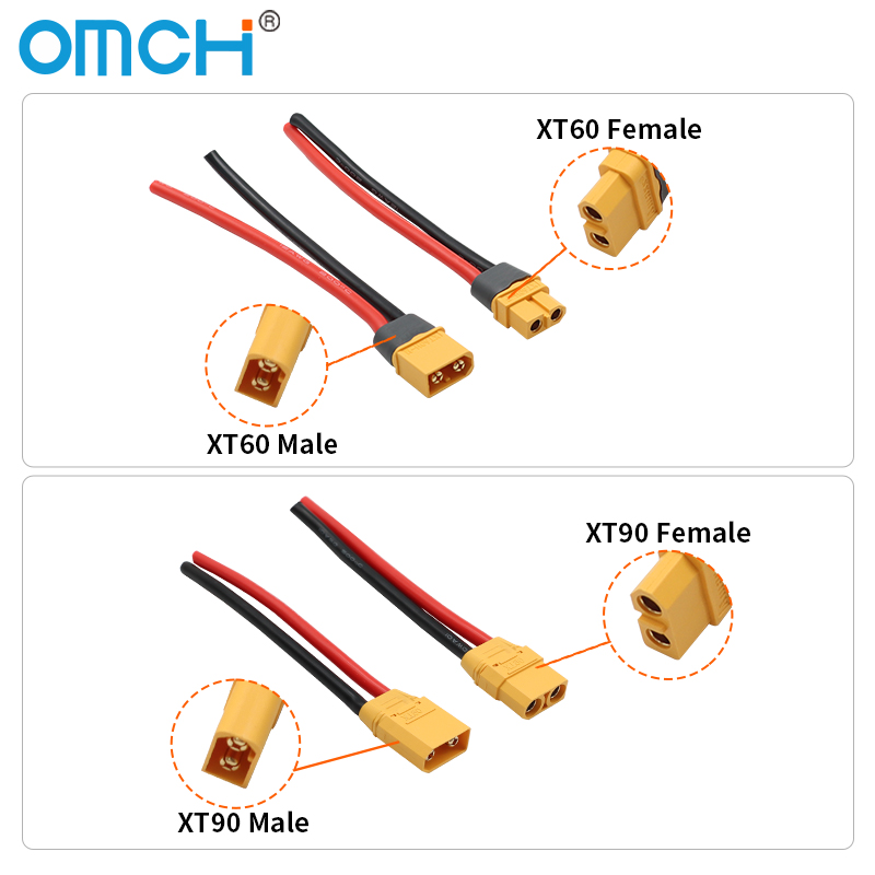 OMCH XT60 12/14AWG XT90 10AWG  - Drone Battery Connector のレビューと価格